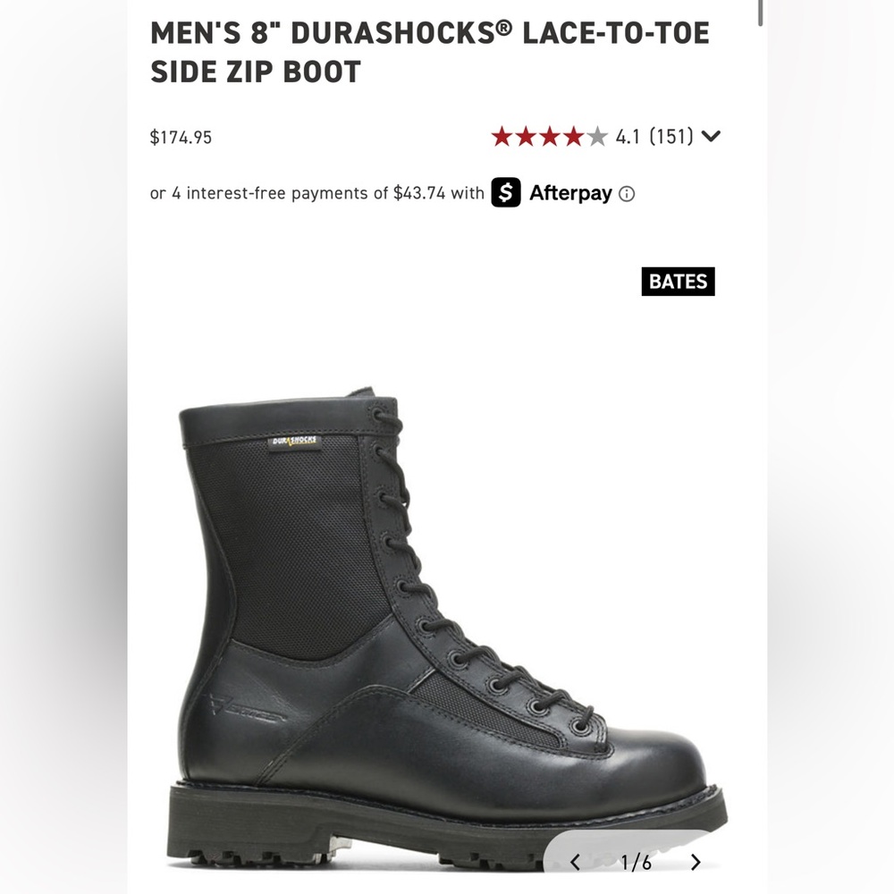 MEN'S 8" DURASHOCKS® LACE-TO-TOE SIDE ZIP BOOT (Size 9)